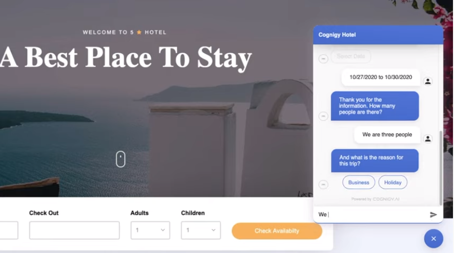 WEBチャットでホテル予約